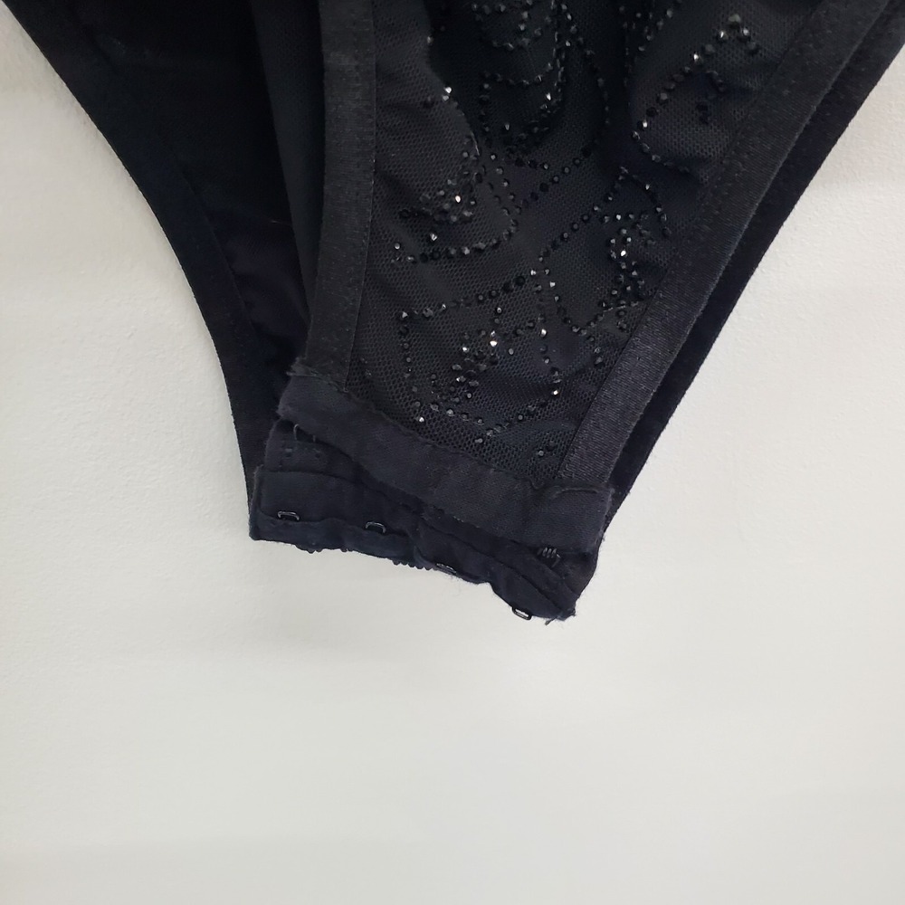 Saint Laurent Paris Womens L Black Beaded Mesh Bodysuit Made in Italy NWOT - Picture 9 of 16